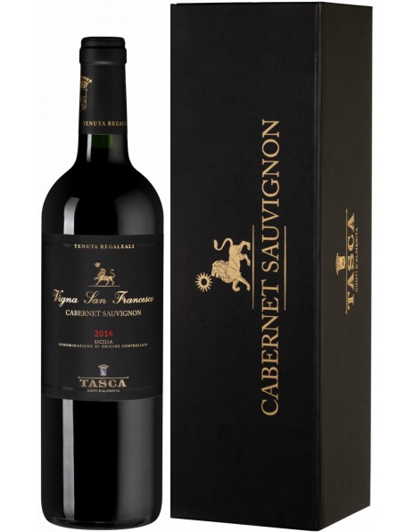 Вино Tasca d'Almerita, Cabernet Sauvignon "Vigna San Francesco", 2016, gift box