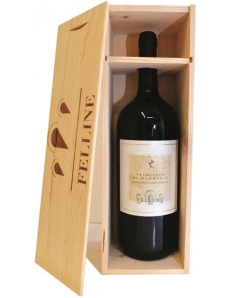 Вино Felline, Primitivo di Manduria DOC, 2017, wooden box, 1.5 л