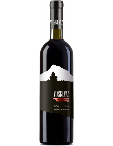 Вино Воскеваз, Чёрно-белая этикетка, красное полусладкое