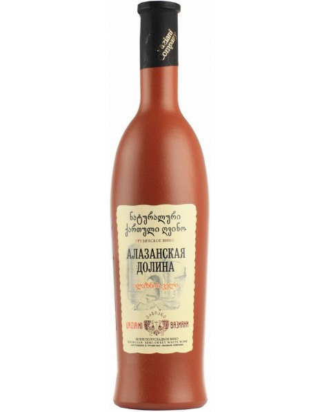 Вино Вазиани, "Алазанская Долина" Белое, в глиняной бутылке