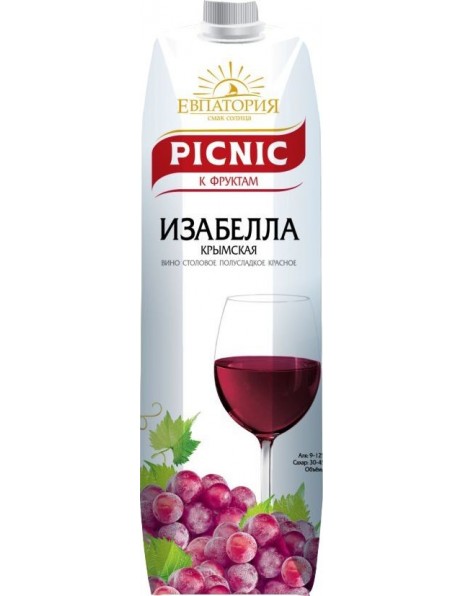 Вино "Picnic" Isabella Krimskaya, Tetra Pak, 1 л