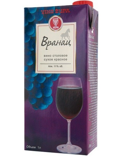 Вино Vino Zupa, Vranac, Tetra Pak, 1 л