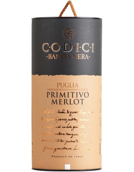 Вино "Codici" Primitivo Merlot, Puglia IGT, bag-in-tube, 3 л