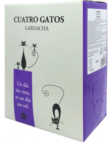 Вино Navarro Lopez, "Cuatro Gatos" Garnacha Tinto Semiseco, bag-in-box, 3 л