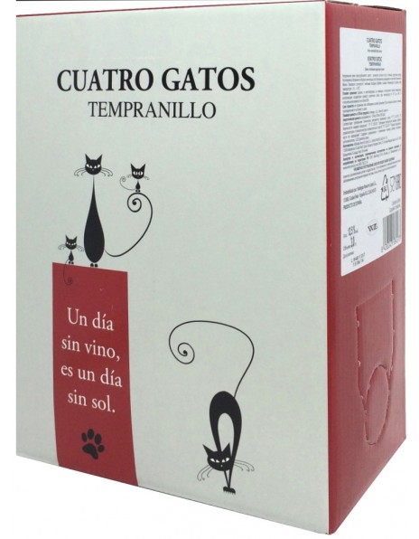 Вино Navarro Lopez, "Cuatro Gatos" Tempranillo Seco, bag-in-box, 3 л