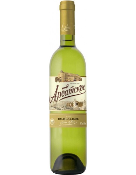 Вино "Арбатское" Белое Полусладкое, 0.7 л