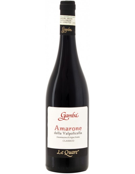 Вино Gamba, "Le Quare" Amarone della Valpolicella DOP Classico, 2013, 375 мл